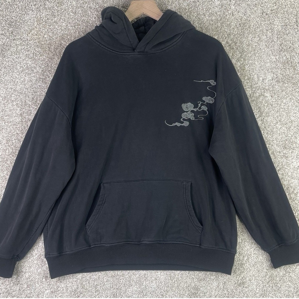 Unbranded Kirin Dragon Hoodie Mens M Black‎ Embroidered Streetwear Pullover